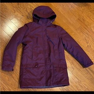 Lands End Burgandy Hooded Jacket